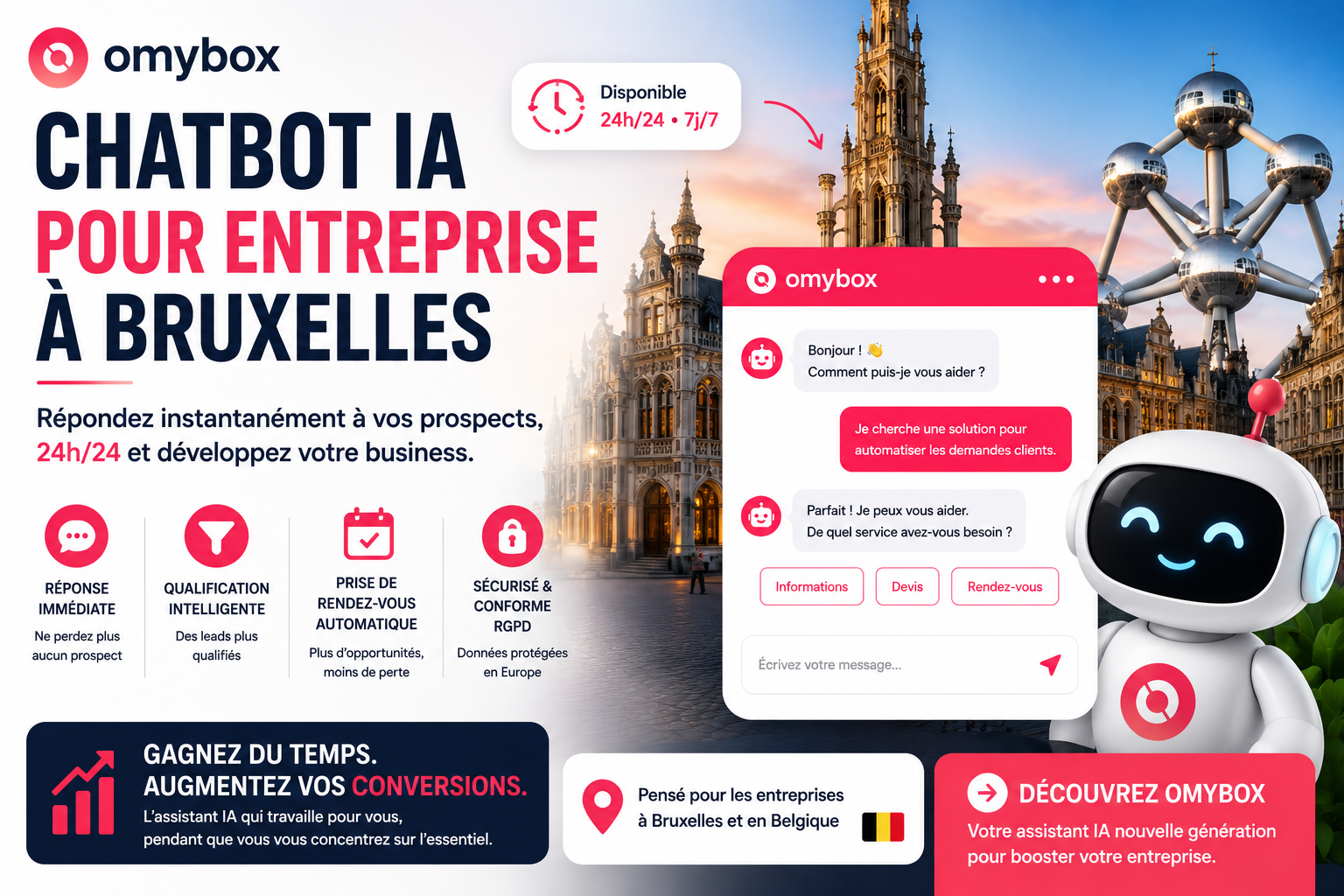 Chatbot IA pour entreprise à Bruxelles : automatisez vos demandes clients grâce à l’intelligence artificielle