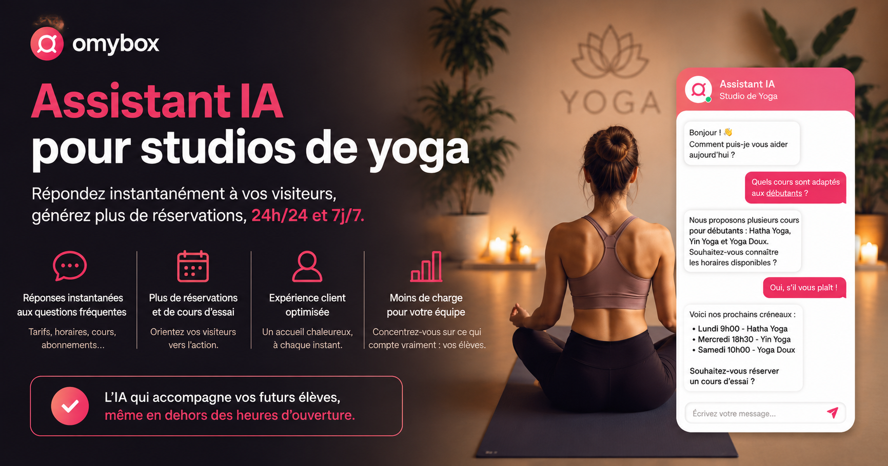 Assistant IA pour studios de yoga : comment générer plus de réservations grâce à l’intelligence artificielle ?