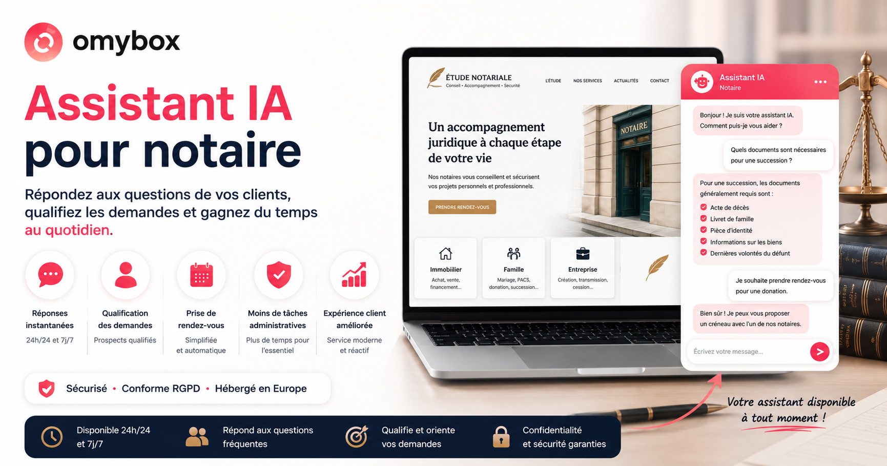 Assistant IA pour notaire : améliorez l’accueil client et automatisez les demandes répétitives