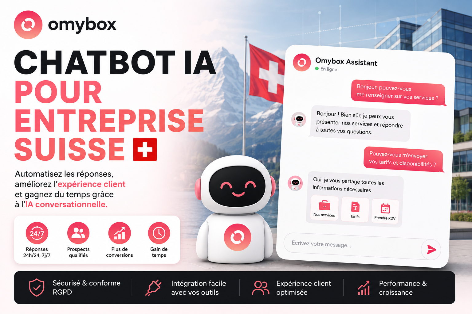 Chatbot IA pour entreprise suisse : automatiser les réponses et gagner du temps