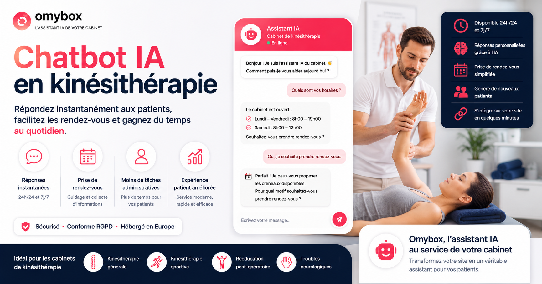Chatbot IA en kinésithérapie : automatisez les demandes de vos patients et gagnez du temps